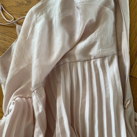 Rachel Roy Soft Pink Satin Accordion-Pleated Cami Midi Dress Size XS - Picture 16 of 16